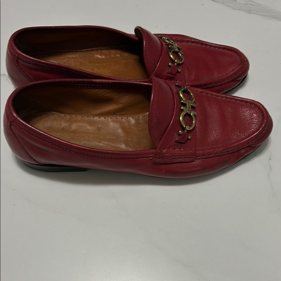 Salvatore Ferragamo Red Leather Loafers - Picture 2 of 4